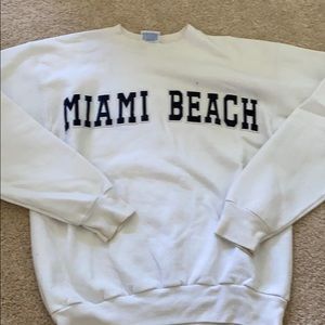 White Miami Beach sweatshirt